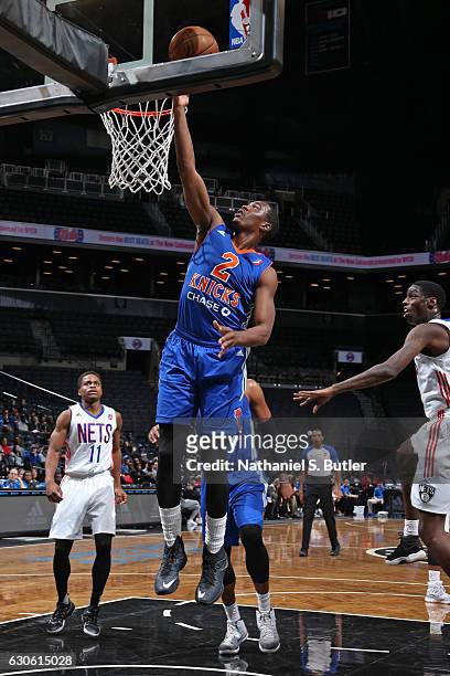Doron Lamb of the Westchester Knicks drives to the basket against the Long Island Nets during an NBA D-League game on December 22, 2016 at Barclays...
