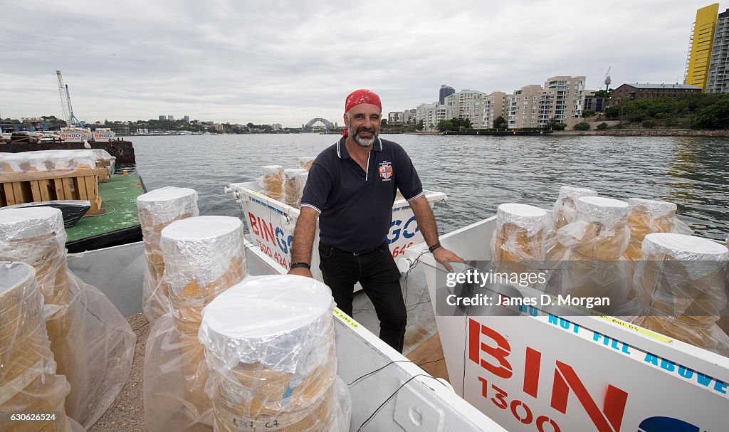 Barges Loaded With Fireworks Ahead Of Sydney New Year's Eve Celebrations