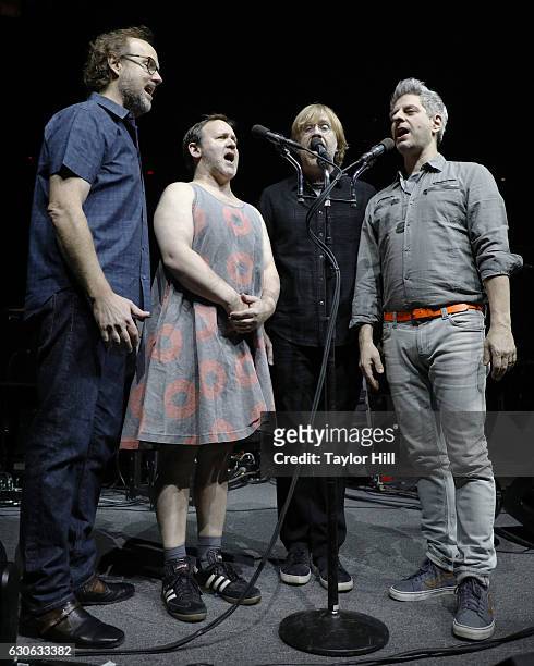 Page McConnell, Jonathan Fishman, Trey Anastasio, and Mike Gordon of Phish perform at Madison Square Garden on December 28, 2016 in New York City.