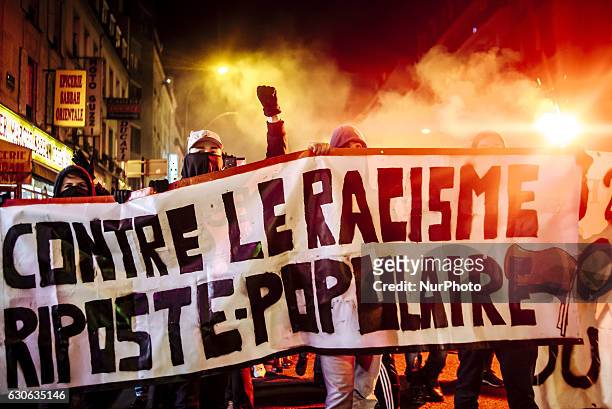 In Paris several hundred antifascist militants gathered in order to protest France's current migrants policies and police violence, in Paris, France,...
