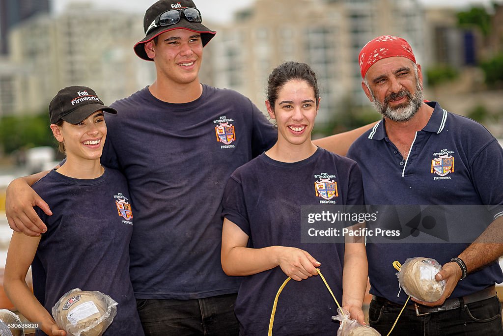 (L-R) Fireworks director Fortunato Foti (R) pictured with...