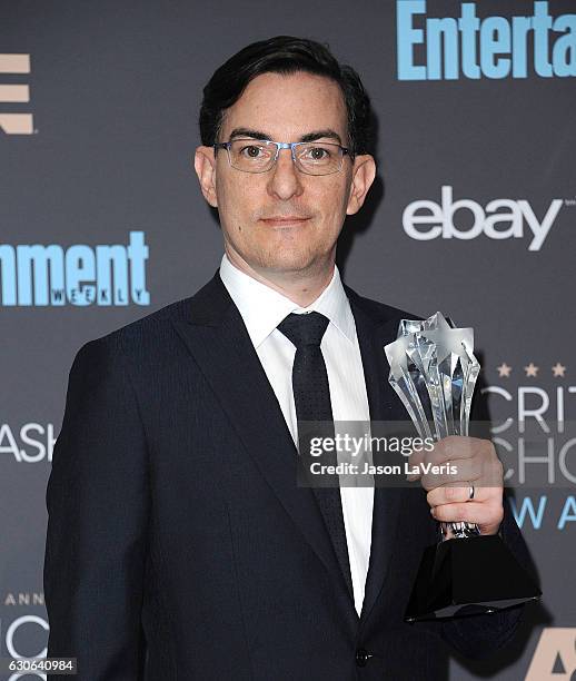 Writer Eric Heisserer poses in the press room at the 22nd annual Critics' Choice Awards at Barker Hangar on December 11, 2016 in Santa Monica,...