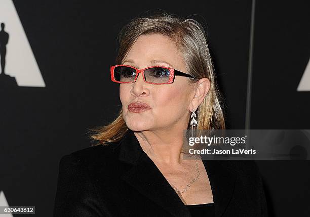Actress Carrie Fisher attends the 7th annual Governors Awards at The Ray Dolby Ballroom at Hollywood & Highland Center on November 14, 2015 in...