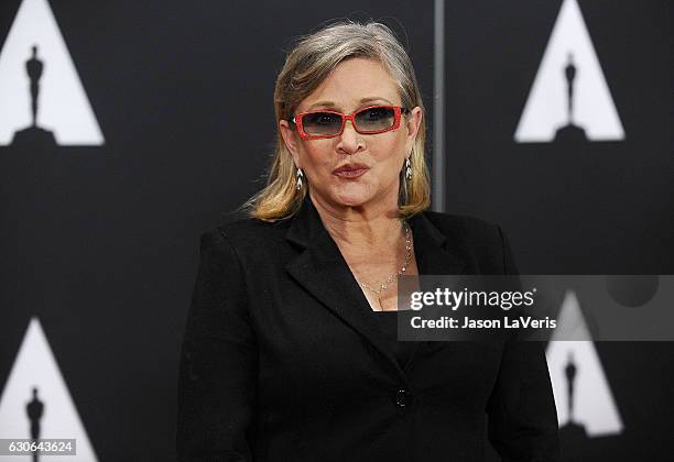 Actress Carrie Fisher attends the 7th annual Governors Awards at The Ray Dolby Ballroom at Hollywood & Highland Center on November 14, 2015 in...