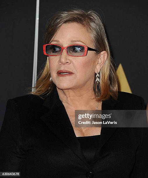 Actress Carrie Fisher attends the 7th annual Governors Awards at The Ray Dolby Ballroom at Hollywood & Highland Center on November 14, 2015 in...