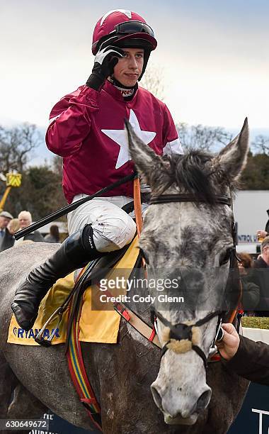 Dublin , Ireland - 29 December 2016; Bryan Cooper enters the winner's enclosure on Petit Mouchoir after The Ryanair Hurdle during day four of the...