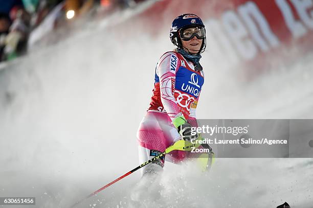 Mikaela Shiffrin of USA takes 1st place during the Audi FIS Alpine Ski World Cup Women's Slalom on December 29, 2016 in Semmering, Austria