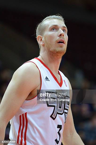 Close up shot of E.J. Singler of the Raptors 905 during the NBA D-League game against the Delaware 87ers on December 27 at the Hershey Centre in...