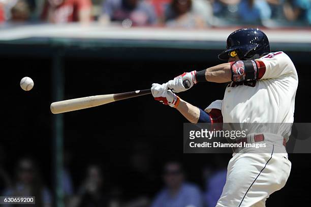 Shortstop Mike Aviles of the Cleveland Indians bats during a game against the Cincinnati Reds on May 24, 2015 at Progressive Field in Cleveland,...