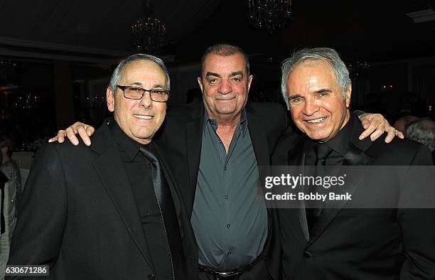 Producer Tony Bongiovi, Charles Calello and John Tropea attend the Charles Calello Orchestra: The Hit Man at Stoney Hill Inn on December 29, 2016 in...