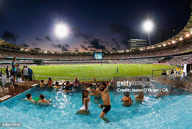 General view during the Big Bash League between the Brisbane Heat and Hobart Hurricanes at The Gabba on December 30, 2016 in Brisbane, Australia.