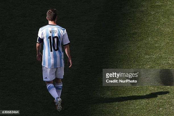 Lionel Messi of Argentina during the 2014 FIFA World Cup Brazil Round of 16 match between Argentina and Switzerland at Arena Corinthians in Sao...