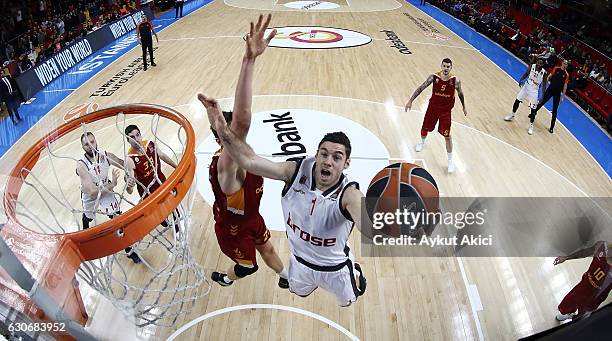 Fabien Causeur, #1 of Brose Bamberg in action during the 2016/2017 Turkish Airlines EuroLeague Regular Season Round 15 game between Galatasaray...