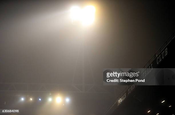Fog surrounds the stadium ahead of the Sky Bet Championship match between Ipswich Town and Bristol City at Portman Road on December 30, 2016 in...