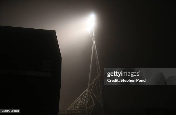 Fog surrounds the stadium ahead of the Sky Bet Championship match between Ipswich Town and Bristol City at Portman Road on December 30, 2016 in...