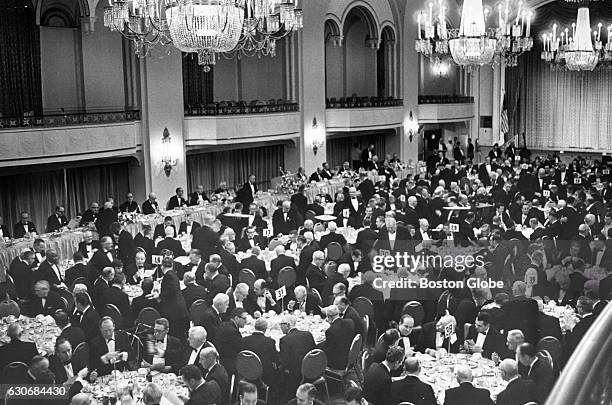 The Clover Club holds an event in a ballroom at the Statler Hilton Hotel in Boston on Jan. 27, 1968.