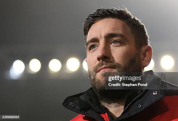 Bristol City Manager Lee Johnson looks on during the Sky Bet Championship match between Ipswich Town and Bristol City at Portman Road on December 30,...