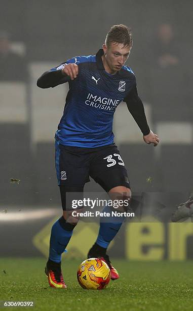 Luke Norris of Swindon Town in action during the Sky Bet League One match between Milton Keynes Dons and Swindon Town at StadiumMK on December 30,...