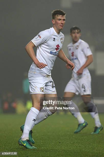 Paul Downing of Milton Keynes Dons in action during the Sky Bet League One match between Milton Keynes Dons and Swindon Town at StadiumMK on December...