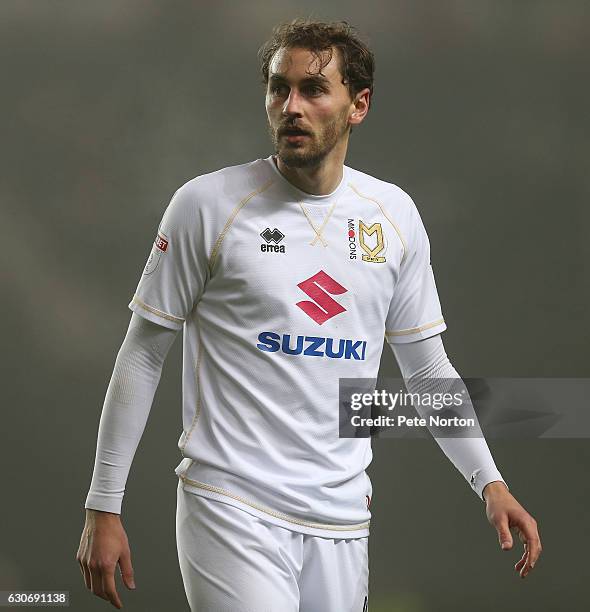 Ed Upson of Milton Keynes Dons in action during the Sky Bet League One match between Milton Keynes Dons and Swindon Town at StadiumMK on December 30,...