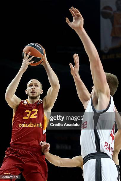 Sinan Guler of Galatasaray Odeabank in action during Euroleague basketball match between Galatasaray Odeabank and Brose Bamberg at Abdi Ipekci Arena...