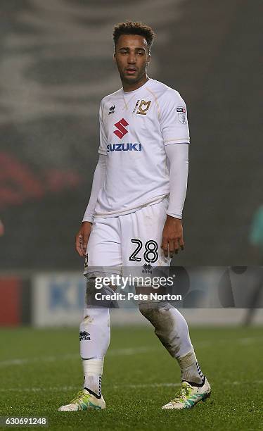 Nicky Maynard of Milton Keynes Dons in action during the Sky Bet League One match between Milton Keynes Dons and Swindon Town at StadiumMK on...