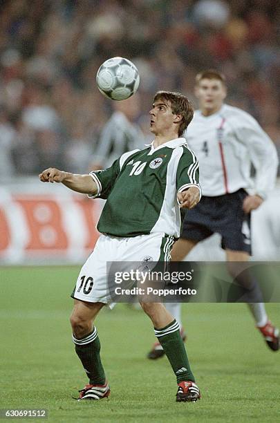 Sebastian Deisler of Germny in action during the FIFA World Cup Qualifying match between Germany and England in Munich on 1st September 2001. England...