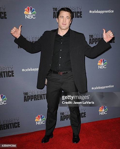 Fighter Chael Sonnen attends the press junket For NBC's "Celebrity Apprentice" at The Fairmont Miramar Hotel & Bungalows on January 28, 2016 in Santa...