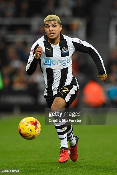 Newcastle player Deandre Yedlin in action during the Sky Bet Championship match between Newcastle United and Nottingham Forest at St James' Park on...