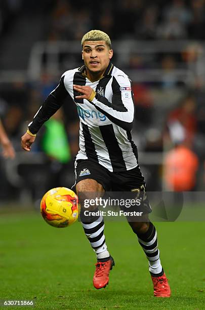 Newcastle player Deandre Yedlin in action during the Sky Bet Championship match between Newcastle United and Nottingham Forest at St James' Park on...