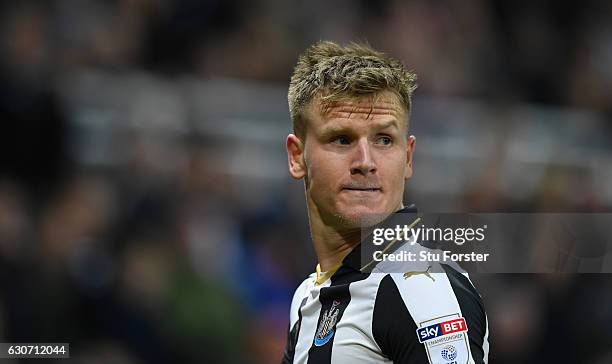 Newcastle player Matt Ritchie looks on during the Sky Bet Championship match between Newcastle United and Nottingham Forest at St James' Park on...