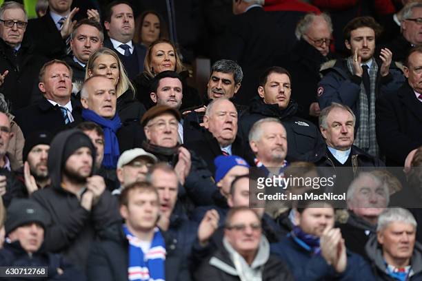 Former Rangers player Claudio Reyna is seen in the stand prior to the Ladbrokes Scottish Premiership match between Rangers and Celtic at Ibrox...
