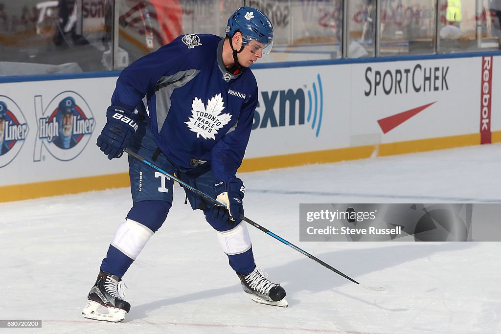 The Toronto Maple Leafs practice on the eve of the Centennial Practice