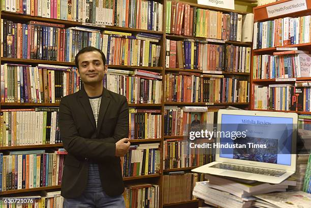 Salik Shah, editor of Mithila Review - a digital literary magazine, on November 23, 2016 in New Delhi, India.