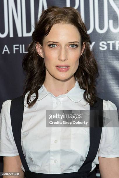 Model Sarah McNeilly attends the Screening Of "Through My Father's Eyes: The Ronda Rousey Story" at the TCL Chinese Theatre 6 on December 30, 2016 in...