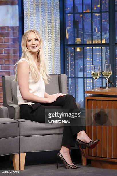New Year's Eve Special" -- Pictured: Actress Jennifer Lawrence during the "Late Night with Seth Meyers New Year's Eve Special", airing on December...