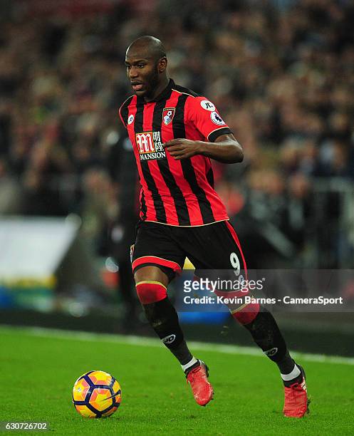 Bournemouth's Benik Afobe during the Premier League match between Swansea City and AFC Bournemouth at Liberty Stadium on December 31, 2016 in...