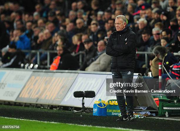 Swansea City caretaker manager Alan Curtis during the Premier League match between Swansea City and AFC Bournemouth at Liberty Stadium on December...