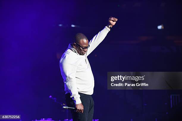 Rapper Scarface performs onstage at 2016 Old School Hip Hop New Year's Eve Festival at Philips Arena on December 31, 2016 in Atlanta, Georgia.