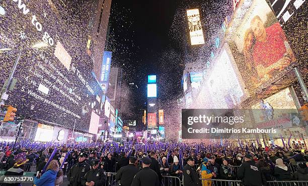 General view during New Year's Eve 2017 in Times Square on December 31, 2016 in New York City.