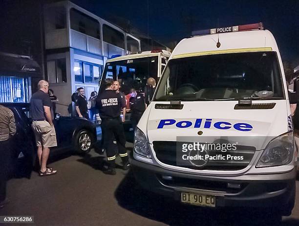 Anti-terrorism measures pictured in place for Sydney New Years Eve fireworks. Extra police were deployed and locations fortified with emergency and...