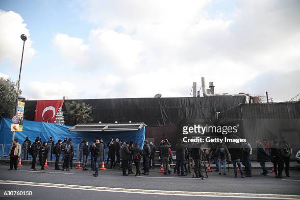 Turkish riot police stand guard outisde the Reina nightclub by the Bosphorus, which was attacked by a gunman, in Istanbul, January 1 Turkey....