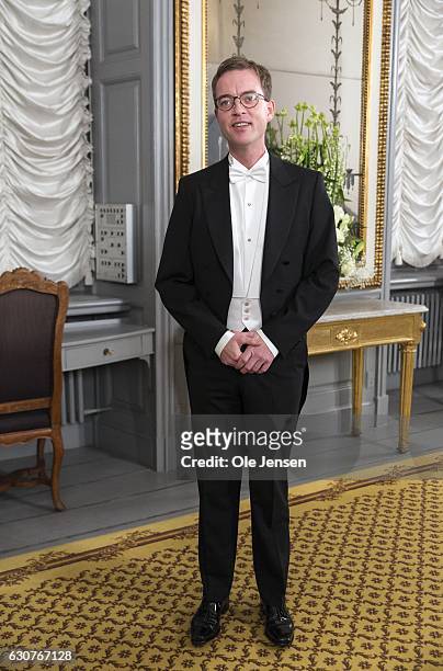 Minister for The Encvironment and Food Esben Lunde Larsen arrives to Queen Margrethe of Denmark's New Year's reception at Amalienborg on January 1,...
