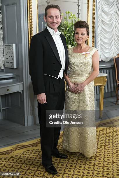 Minister for Finance Kristian Jensen and Minister for Equality and Nordic Affairs Karen Ellemann arrive to Queen Margrethe of Denmark's New Year's...