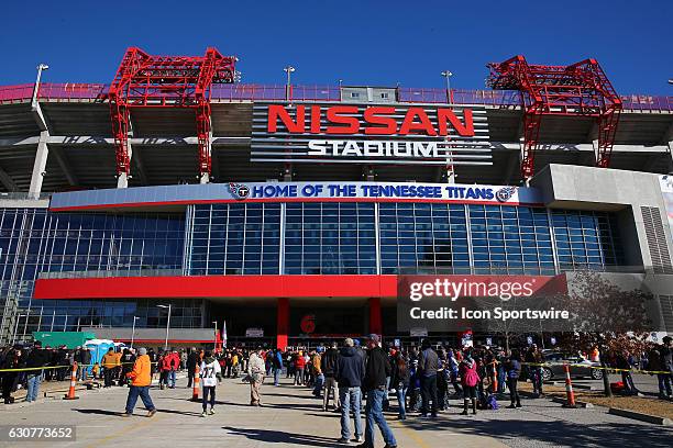 Outside Nissan Stadium before the Franklin American Mortgage Music City Bowl game between Tennessee and Nebraska on December 30 at Nissan Stadium in...