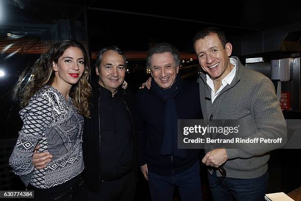 Yael Boon, Daniel Bessaha, Michel Drucker and Dany Boon attend at Bistrot Alexandre III after "Dany Boon des Hauts de France" Show at L'Olympia on...