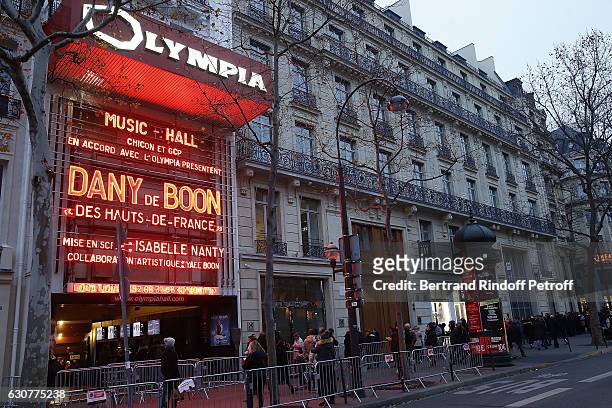 Illustration View of the "Dany De Boon des Hauts de France" Show at L'Olympia on January 01, 2017 in Paris, France