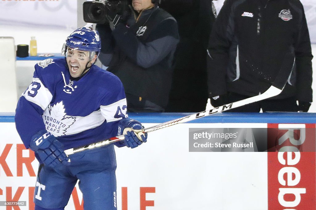 The Toronto Maple Leafs beat the Detroit Red Wings 5-4 in overtime the Centennial Classic