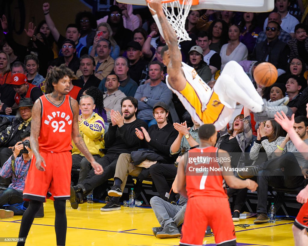 Celebrities At The Los Angeles Lakers Game