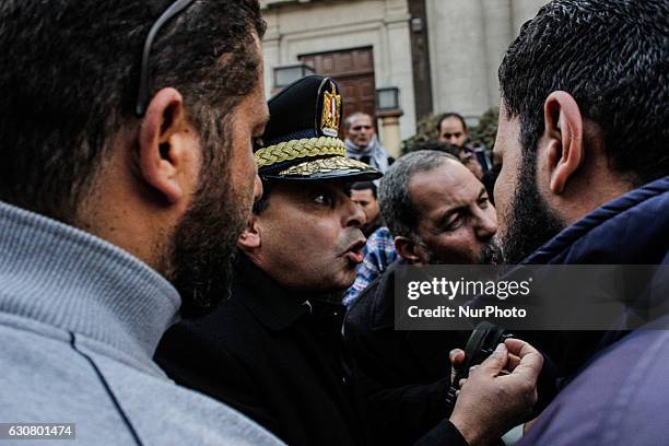 Clashes between Protesters the decision to hand over control of two islands &quot; tiran and sanafir &quot; to Saudi Arabia and the police in front...